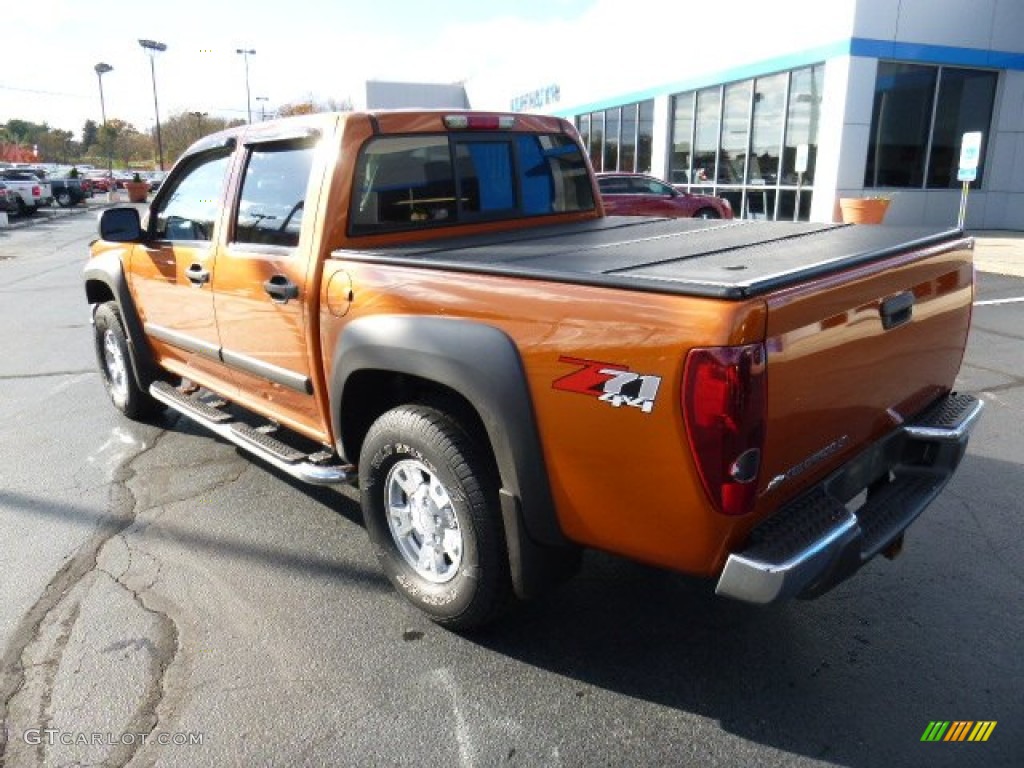 2007 Colorado LT Crew Cab 4x4 - Sunburst Orange Metallic / Very Dark Pewter photo #3