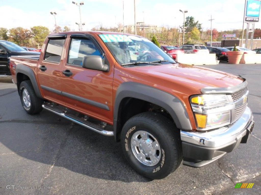 2007 Colorado LT Crew Cab 4x4 - Sunburst Orange Metallic / Very Dark Pewter photo #7