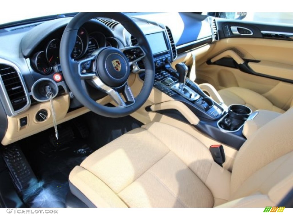 Black/Luxor Beige Interior 2016 Porsche Cayenne Diesel Photo #108309042