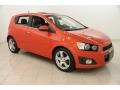 Inferno Orange Metallic 2012 Chevrolet Sonic LTZ Hatch