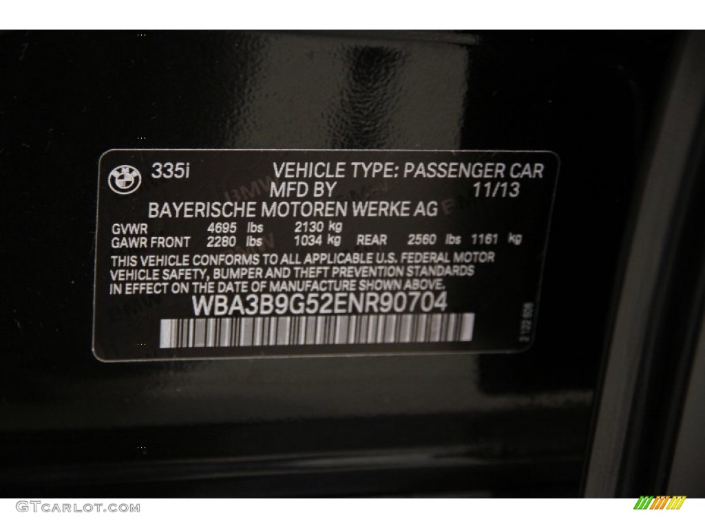 2014 3 Series 335i xDrive Sedan - Black Sapphire Metallic / Black photo #23