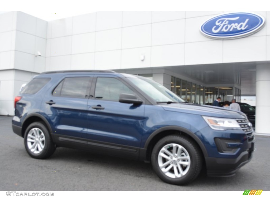 2016 Explorer FWD - Blue Jeans Metallic / Medium Light Camel photo #1