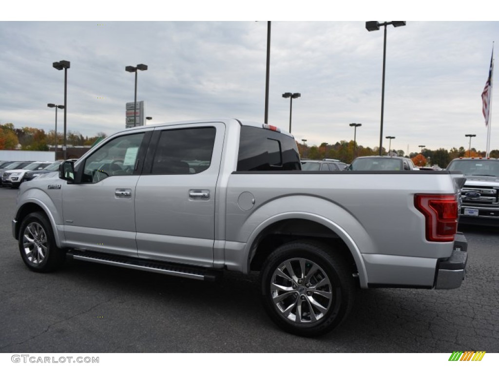 2015 F150 Lariat SuperCrew - Ingot Silver Metallic / Black photo #23