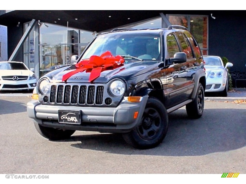 2005 Liberty Sport 4x4 - Black Clearcoat / Medium Slate Gray photo #3