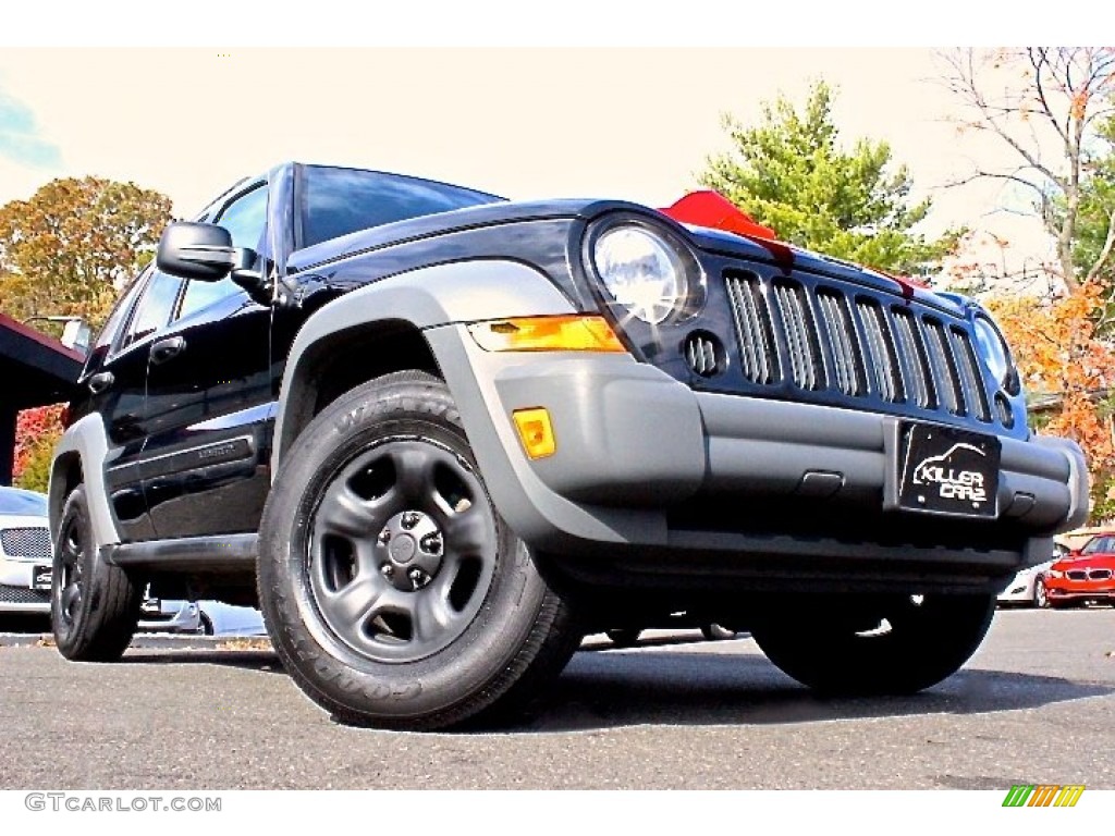 2005 Liberty Sport 4x4 - Black Clearcoat / Medium Slate Gray photo #12