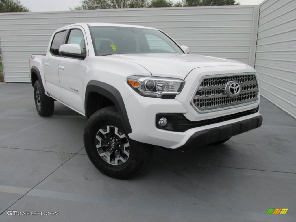 2016 Tacoma TRD Off-Road Double Cab 4x4 - Super White / TRD Graphite photo #2