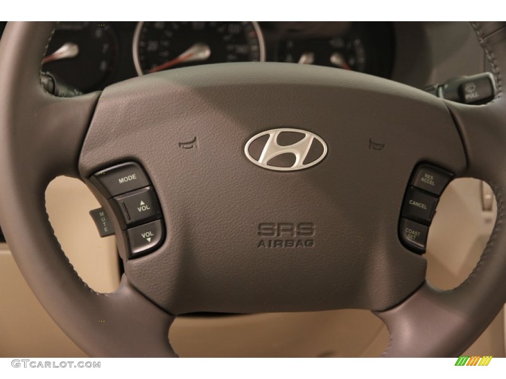 2007 Hyundai Sonata Limited V6 Beige Steering Wheel Photo #108323951