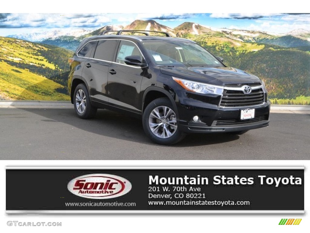 2015 Highlander XLE AWD - Attitude Black Metallic / Almond photo #1