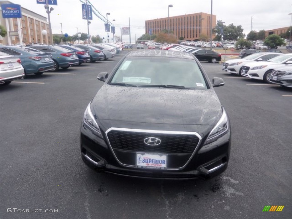 2016 Sonata Hybrid SE - Eclipse Black / Gray photo #4