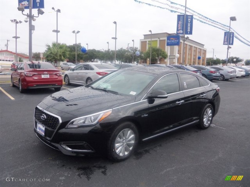 2016 Sonata Hybrid SE - Eclipse Black / Gray photo #5