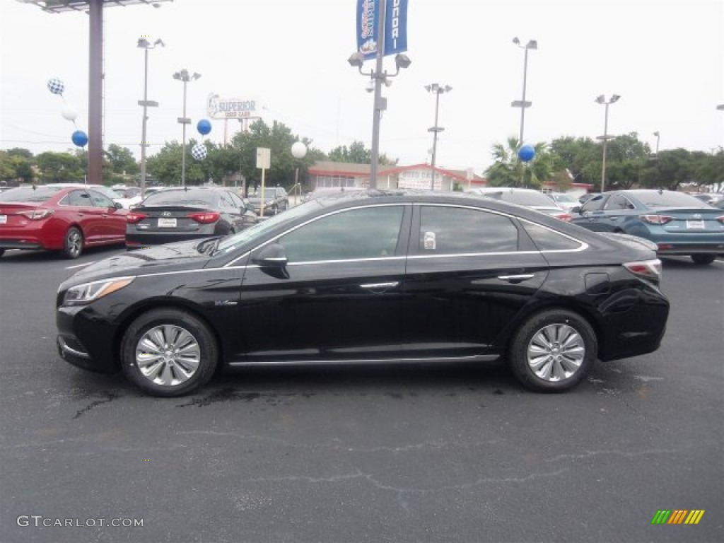 2016 Sonata Hybrid SE - Eclipse Black / Gray photo #7