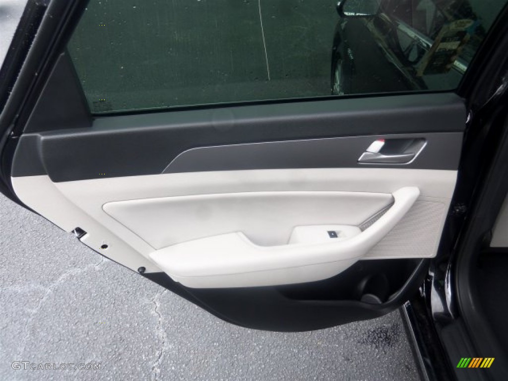 2016 Sonata Hybrid SE - Eclipse Black / Gray photo #18