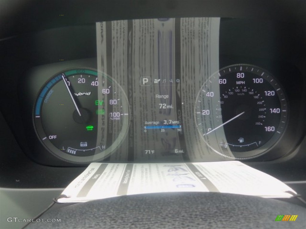 2016 Sonata Hybrid SE - Eclipse Black / Gray photo #21