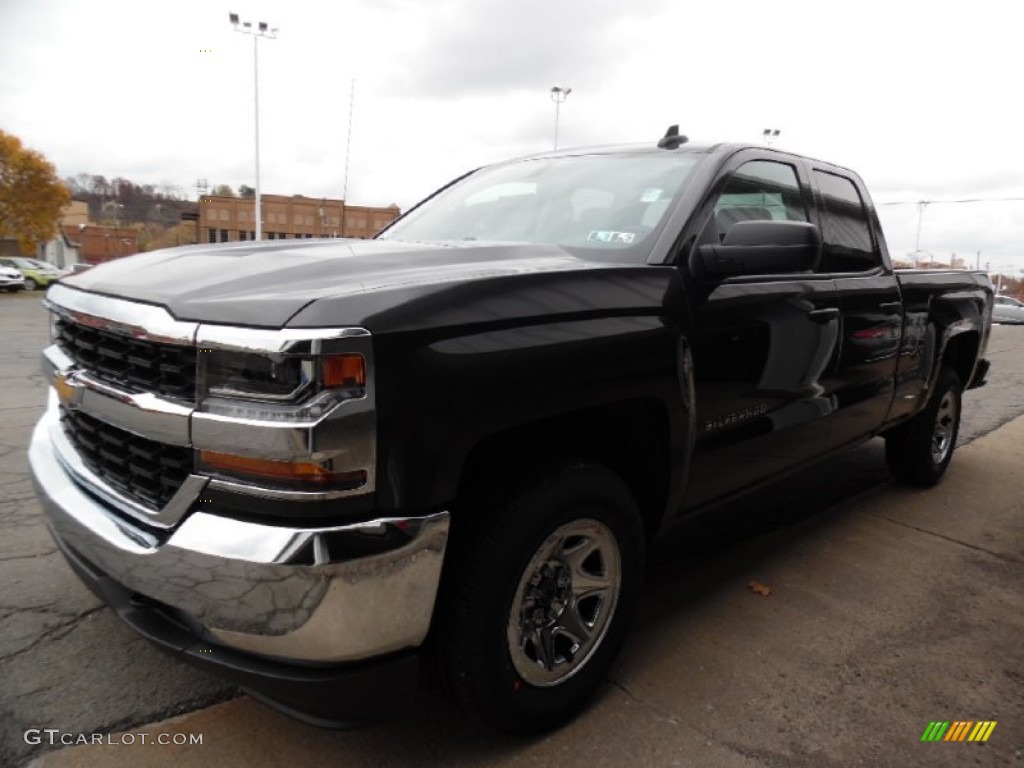 2016 Silverado 1500 WT Double Cab 4x4 - Black / Dark Ash/Jet Black photo #8