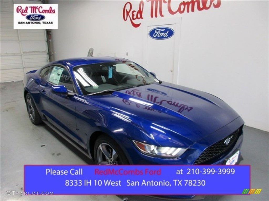 2016 Mustang V6 Coupe - Deep Impact Blue Metallic / Ebony photo #1