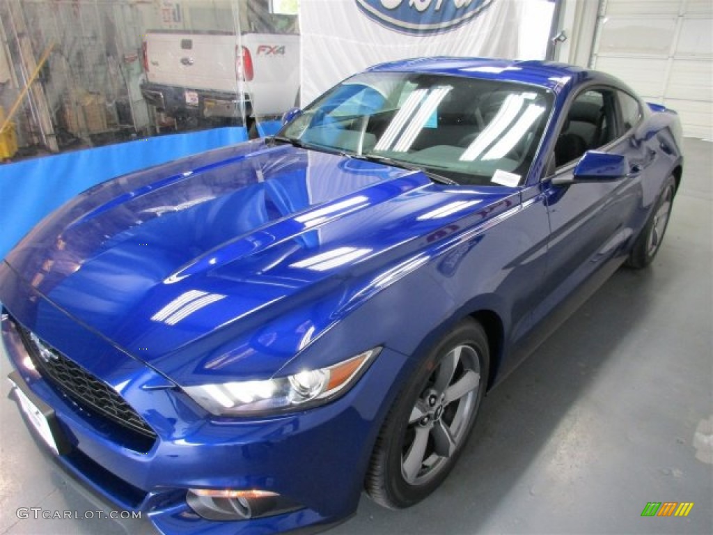 2016 Mustang V6 Coupe - Deep Impact Blue Metallic / Ebony photo #3