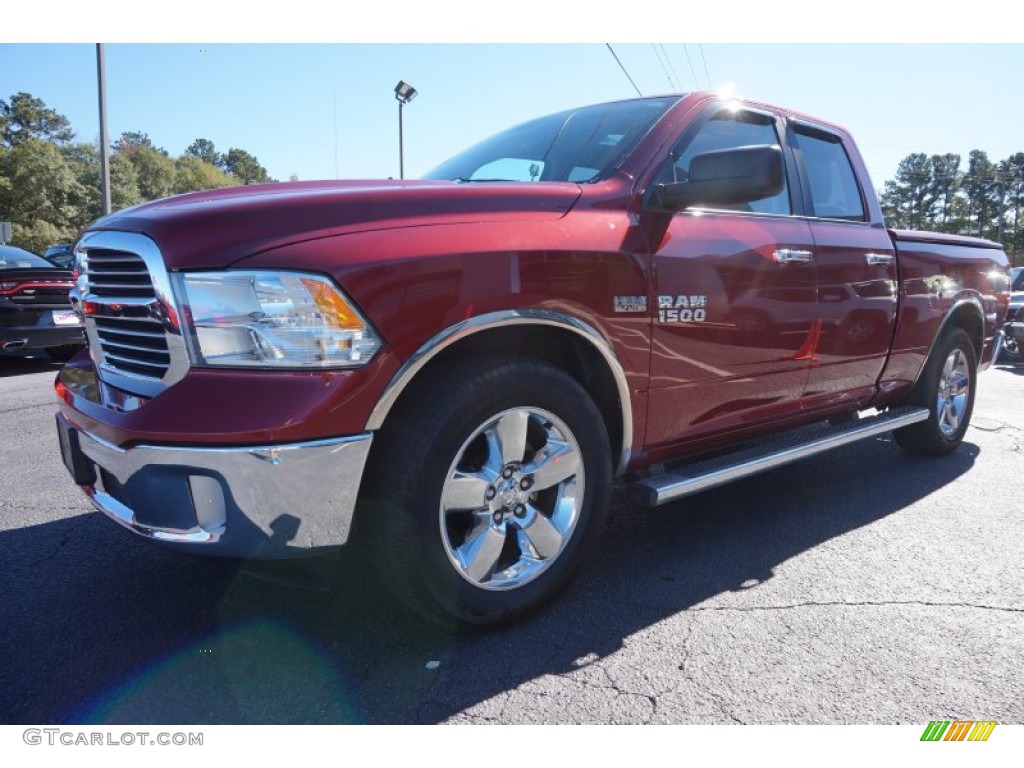 2014 1500 Big Horn Quad Cab - Deep Cherry Red Crystal Pearl / Black/Diesel Gray photo #3