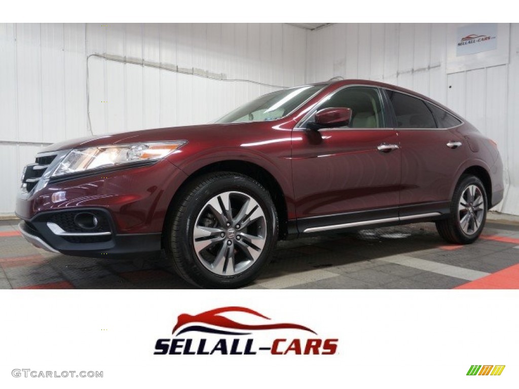 2013 Crosstour EX-L V-6 4WD - Basque Red Pearl II / Ivory photo #1
