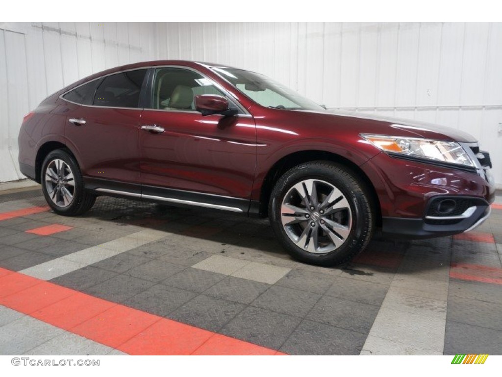 2013 Crosstour EX-L V-6 4WD - Basque Red Pearl II / Ivory photo #6