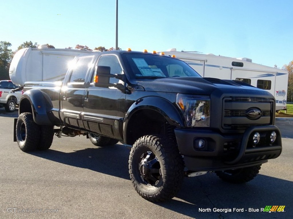 2016 F350 Super Duty Lariat Crew Cab 4x4 DRW Black Ops by Tuscany - Shadow Black / Black photo #6