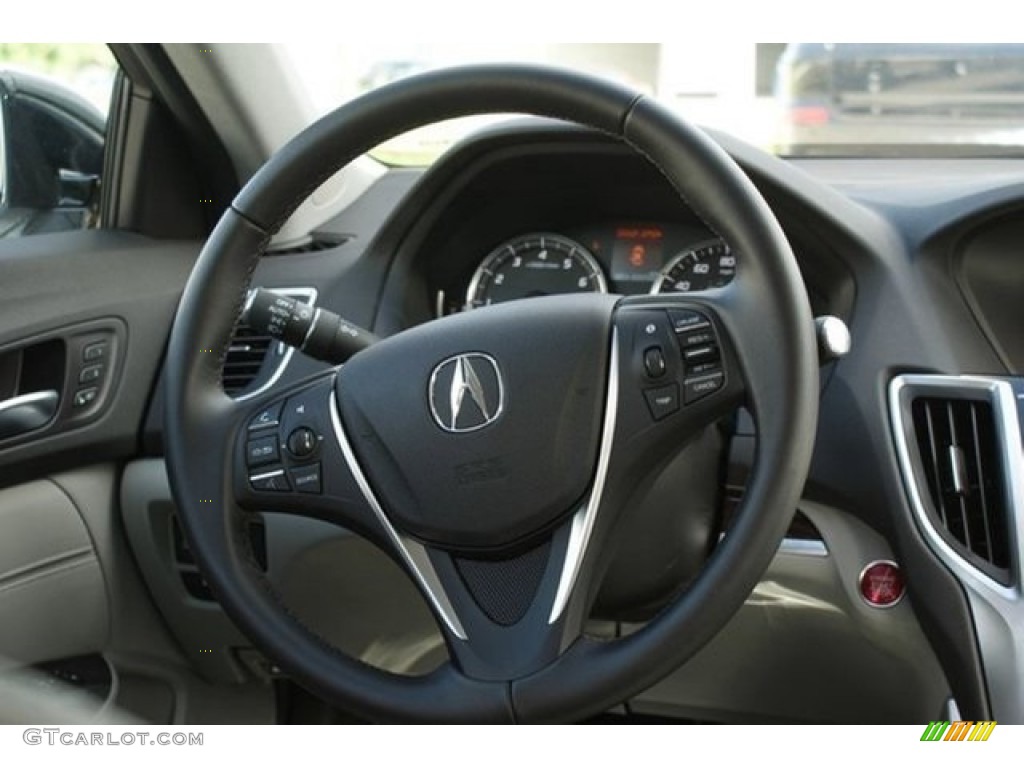 2016 Acura TLX 2.4 Graystone Steering Wheel Photo #108345522