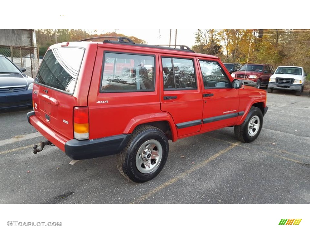 2000 Cherokee Sport 4x4 - Flame Red / Agate Black photo #5
