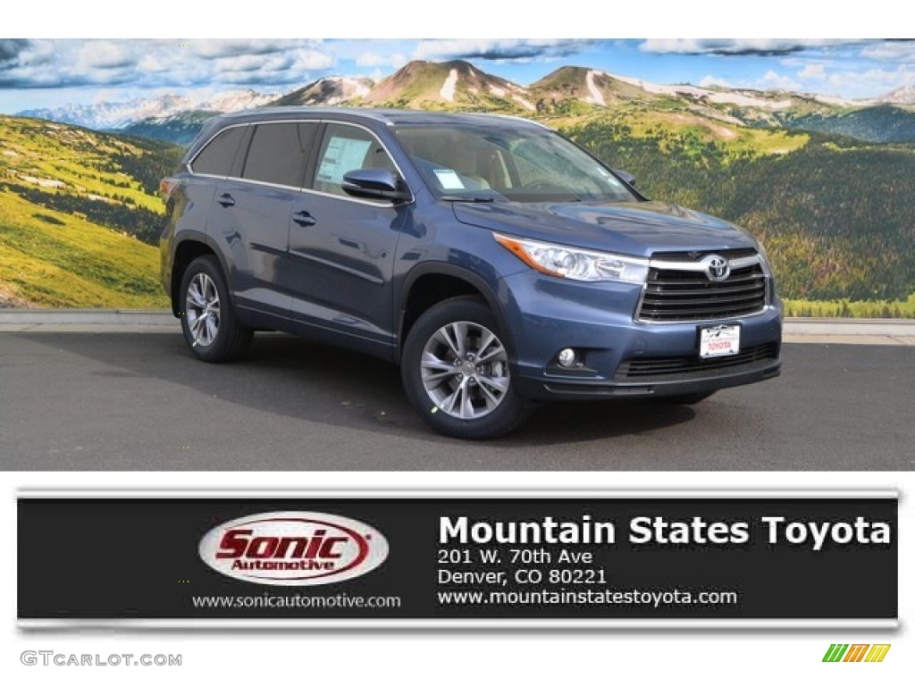 2015 Highlander XLE AWD - Shoreline Blue Pearl / Almond photo #1