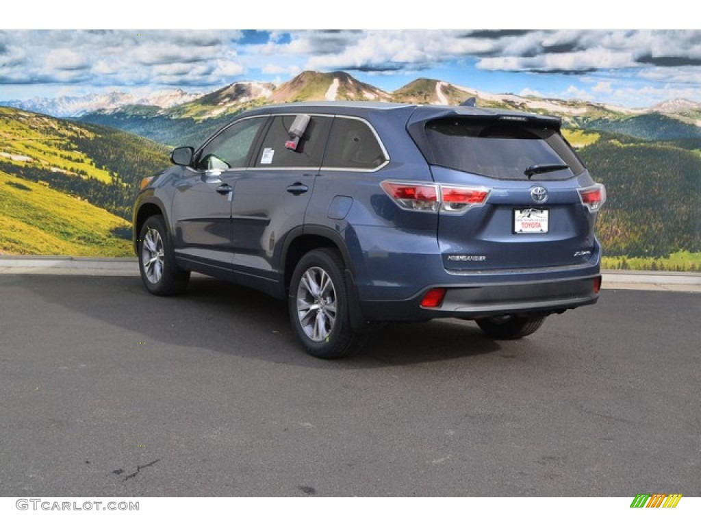 2015 Highlander XLE AWD - Shoreline Blue Pearl / Almond photo #3