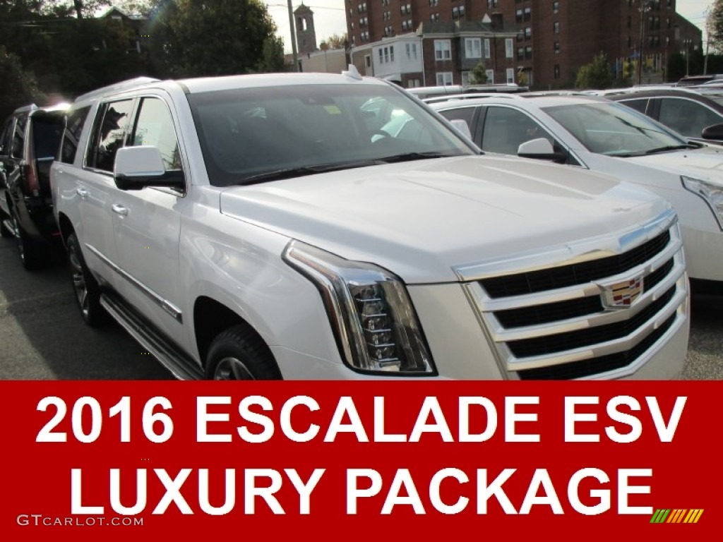2016 Escalade ESV Luxury 4WD - Crystal White Tricoat / Jet Black photo #1