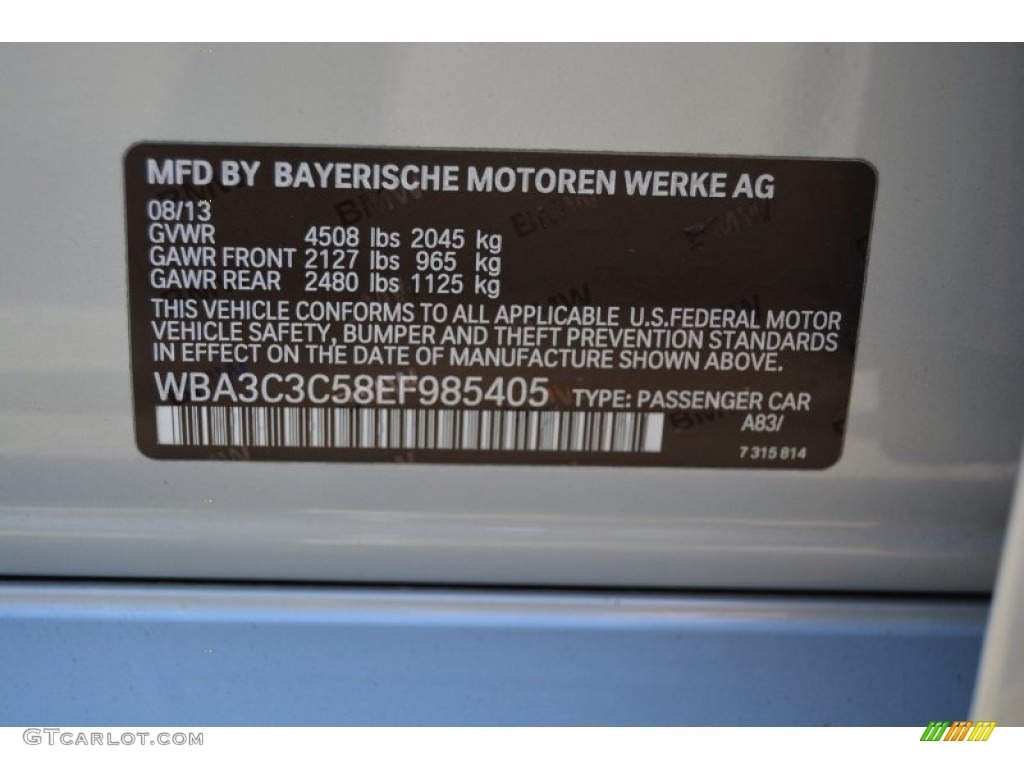 2014 3 Series 320i xDrive Sedan - Glacier Silver Metallic / Black photo #35