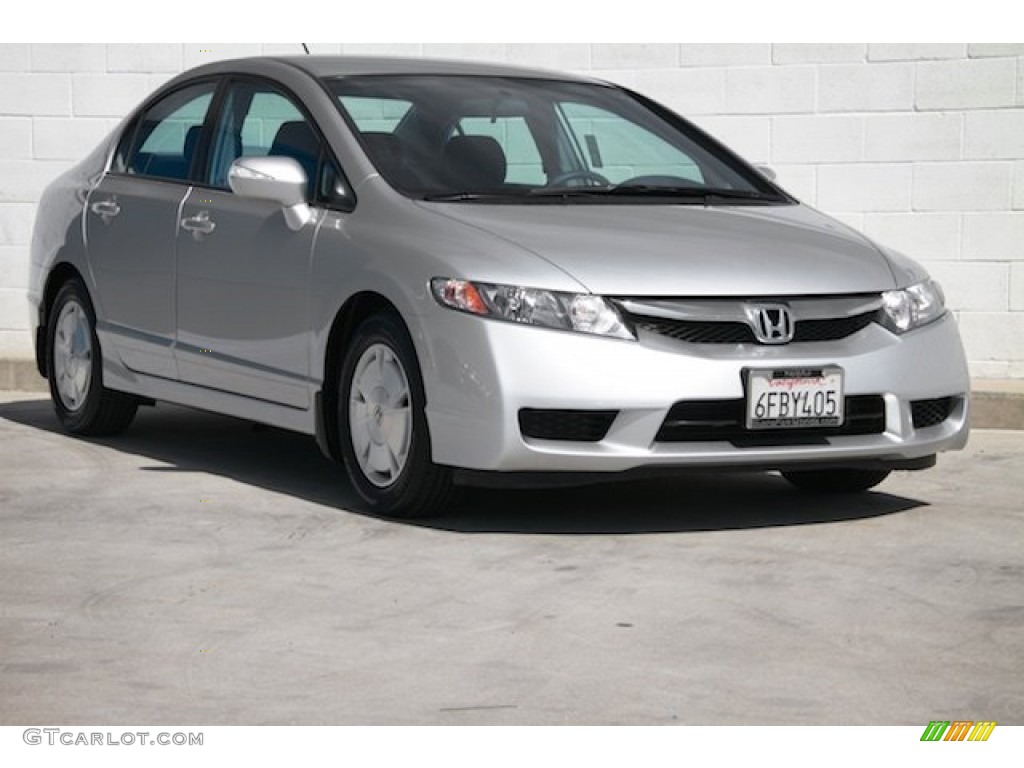 2009 Civic Hybrid Sedan - Alabaster Silver Metallic / Blue photo #1