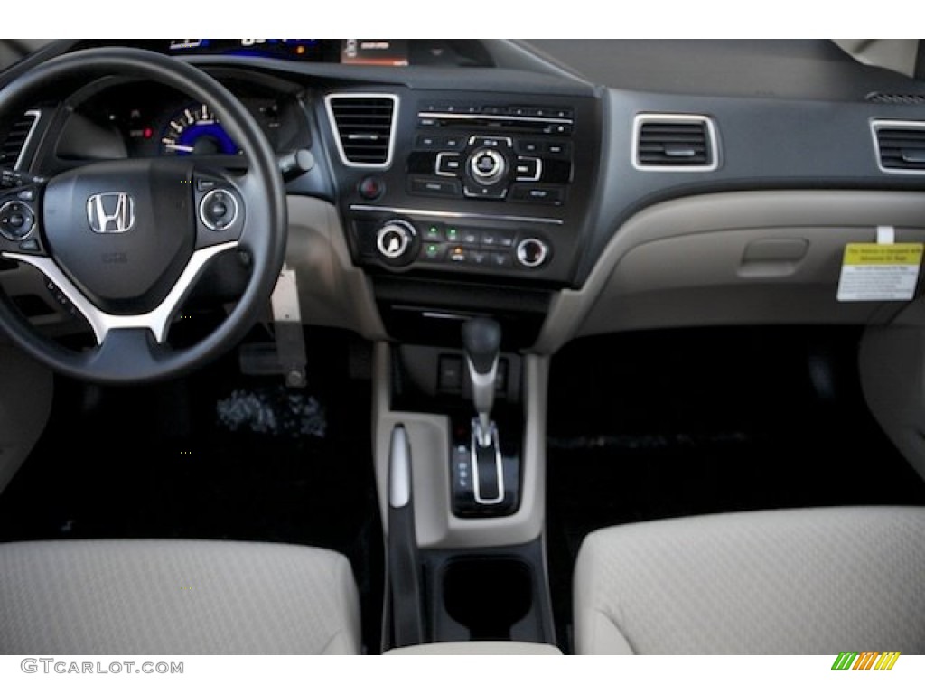 2015 Civic LX Sedan - Rallye Red / Beige photo #15