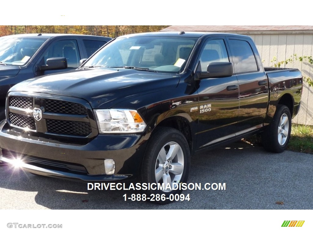 2016 1500 Express Crew Cab 4x4 - Brilliant Black Crystal Pearl / Black/Diesel Gray photo #1