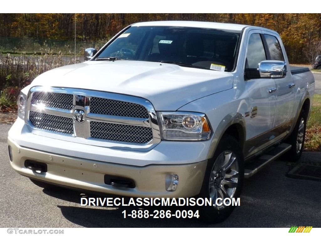 2016 1500 Laramie Longhorn Crew Cab 4x4 - Bright White / Canyon Brown/Light Frost Beige photo #1