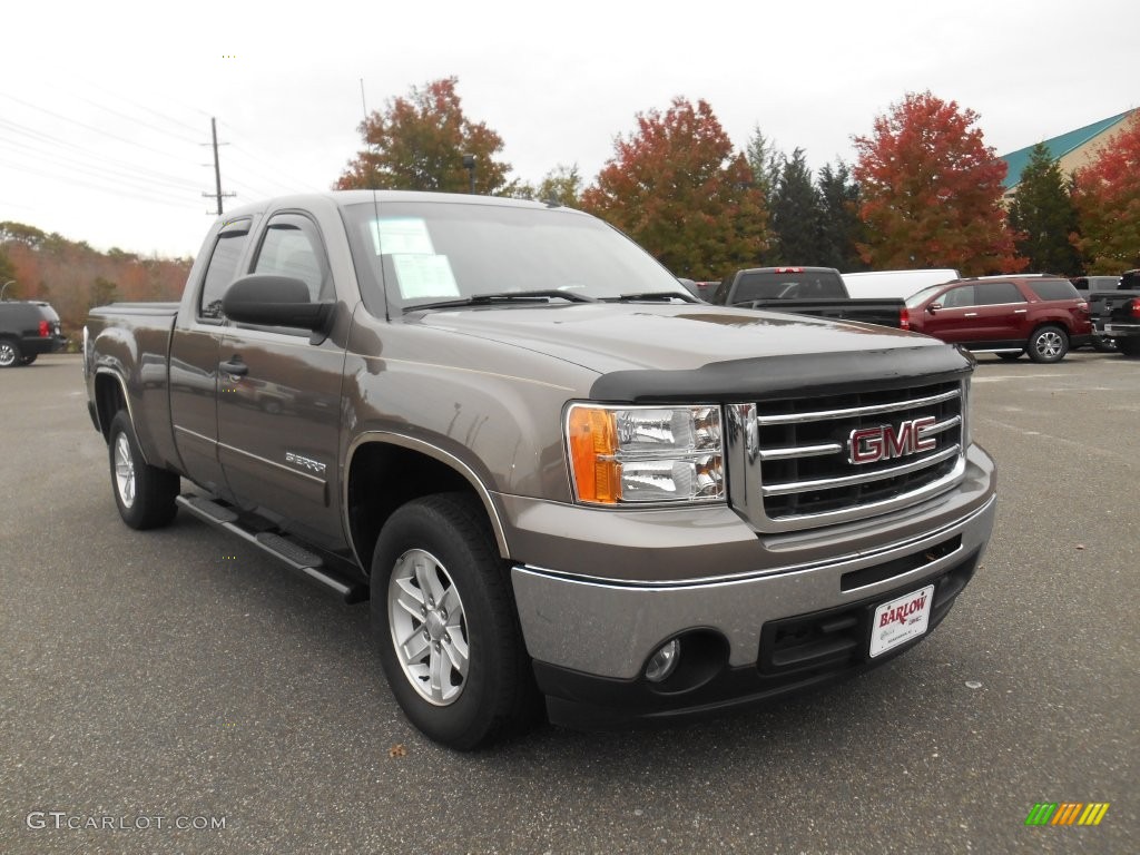 2012 Sierra 1500 SLE Extended Cab - Mocha Steel Metallic / Ebony photo #1