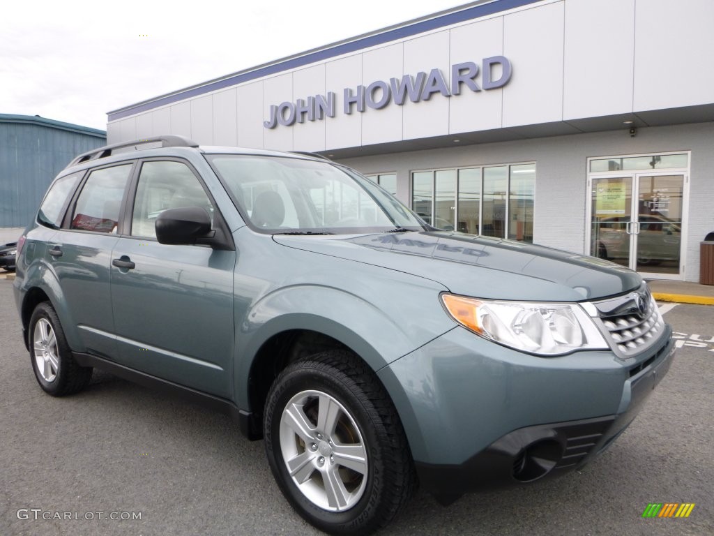 2013 Forester 2.5 X - Sage Green Metallic / Platinum photo #1