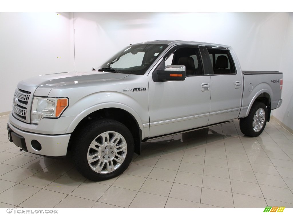 2010 F150 Platinum SuperCrew 4x4 - Ingot Silver Metallic / Sienna Brown Leather/Black photo #3