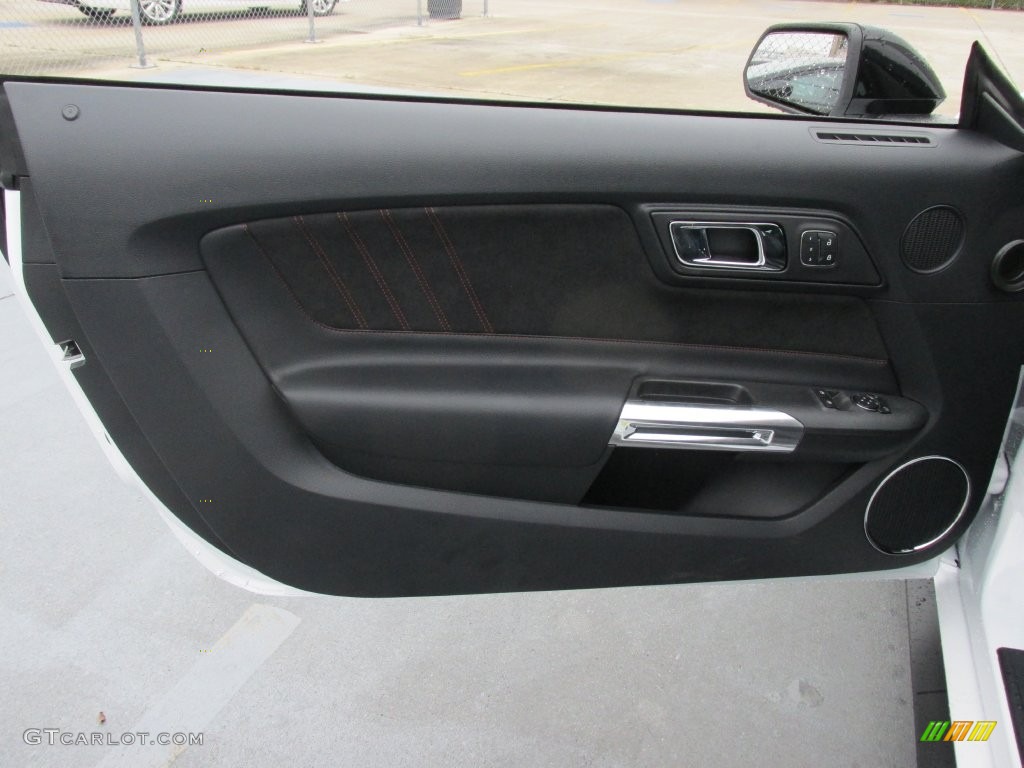 2016 Ford Mustang GT/CS California Special Coupe California Special Ebony Black/Miko Suede Door Panel Photo #108401112