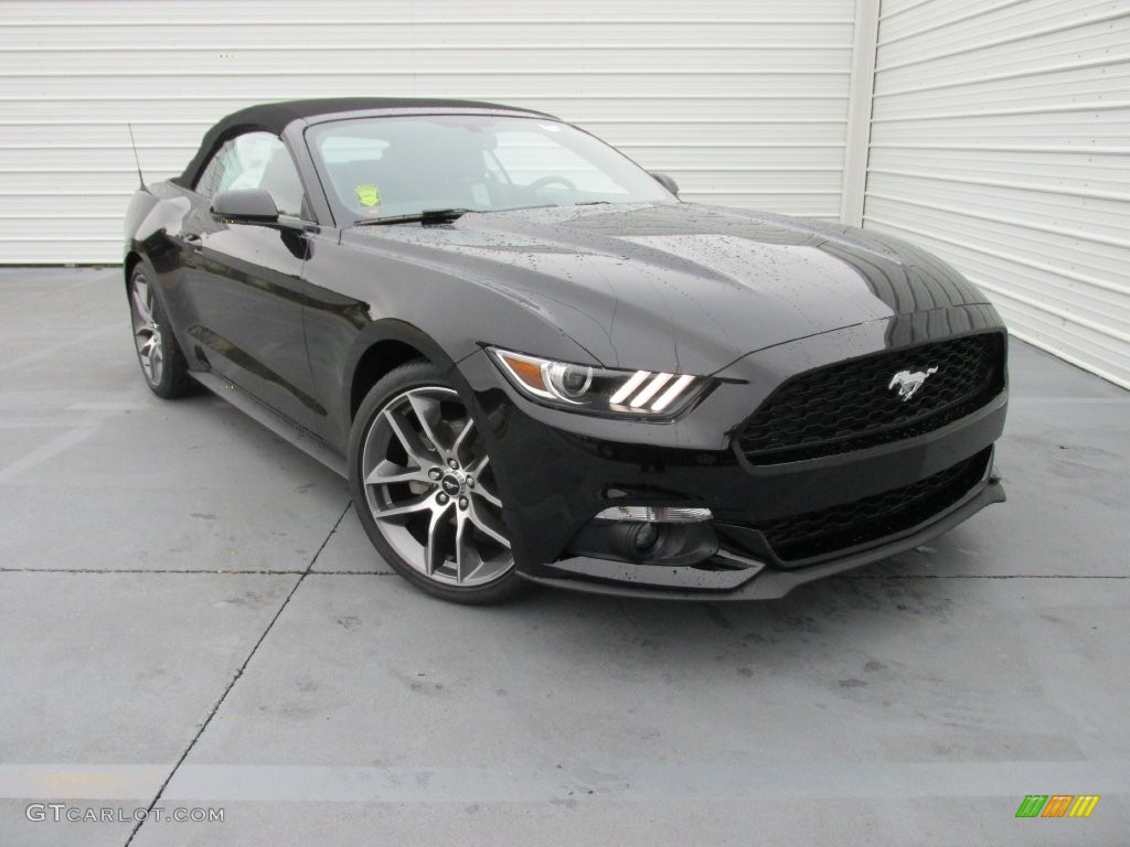 Shadow Black 2016 Ford Mustang EcoBoost Premium Convertible Exterior Photo #108401382