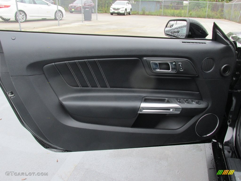 2016 Ford Mustang EcoBoost Premium Convertible Ebony Door Panel Photo #108401475
