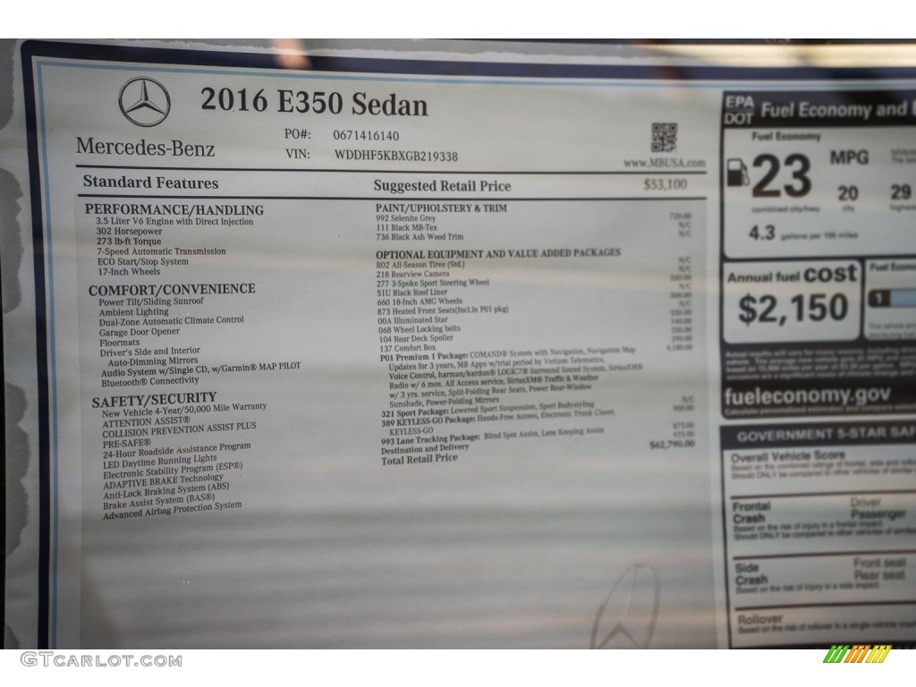 2016 E 350 Sedan - Selenite Grey Metallic / Black photo #11