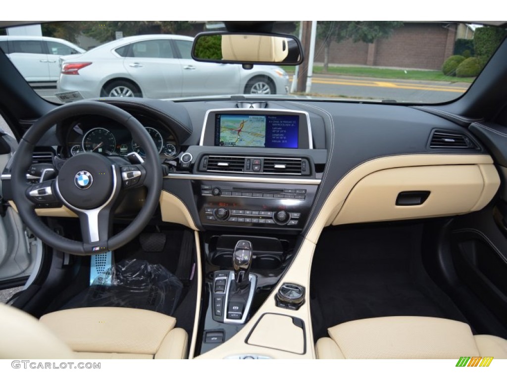 2015 BMW 6 Series 650i xDrive Convertible BMW Individual Champagne Full Merino Leather Dashboard Photo #108410178