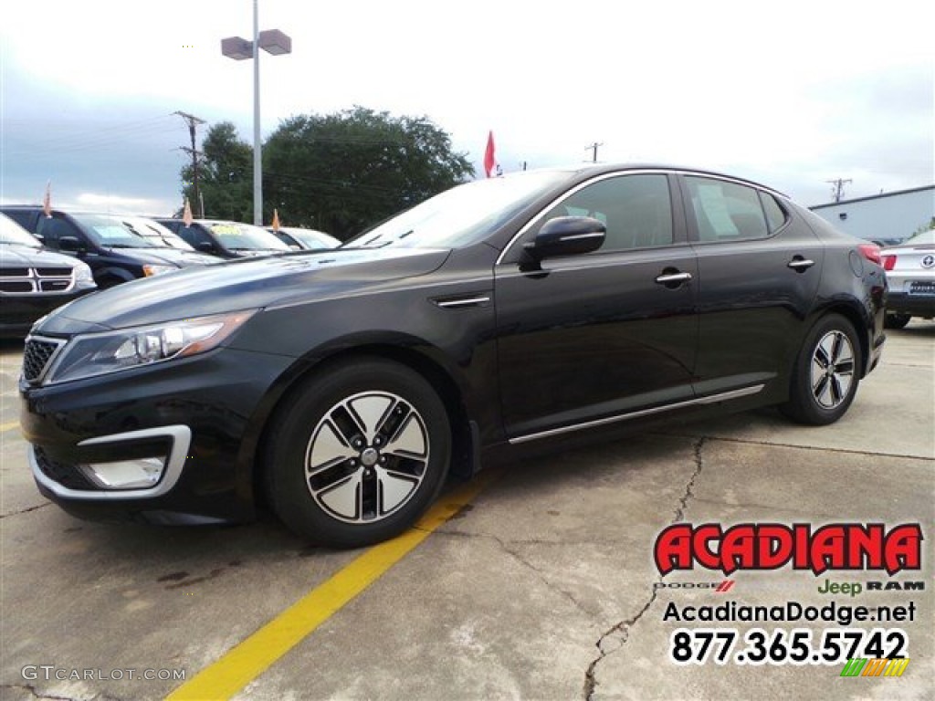 2012 Optima Hybrid - Ebony Black / Black photo #1