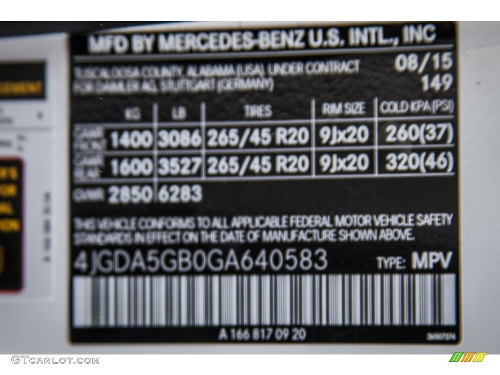 2016 GLE Color Code 149 for Polar White Photo #108422130