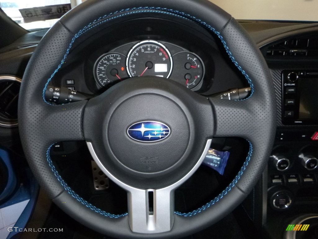 2016 Subaru BRZ HyperBlue Limited Edition Black Steering Wheel Photo #108423735