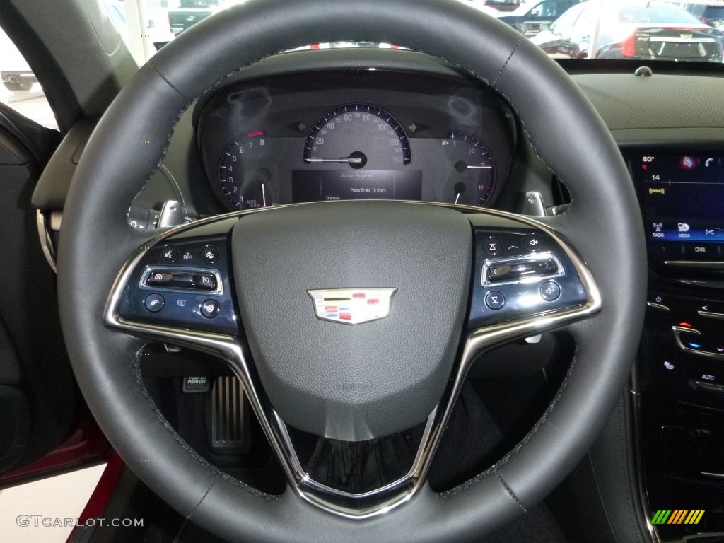 2016 Cadillac ATS 2.0T Performance AWD Sedan Jet Black Steering Wheel Photo #108427179