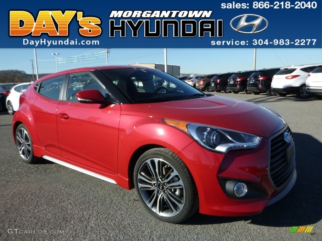 2016 Veloster Turbo - Boston Red / Black photo #1