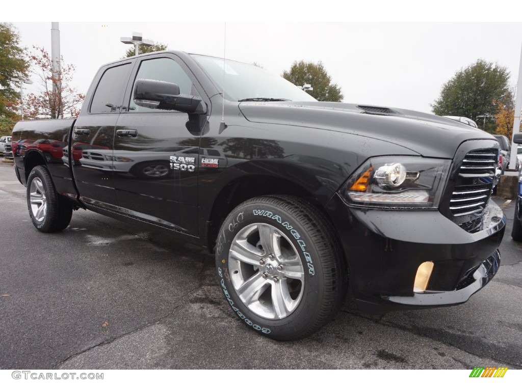 Brilliant Black Crystal Pearl 2016 Ram 1500 Sport Quad Cab Exterior Photo #108437602