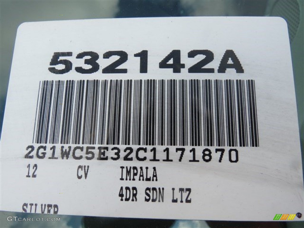 2012 Impala LTZ - Silver Ice Metallic / Ebony photo #24