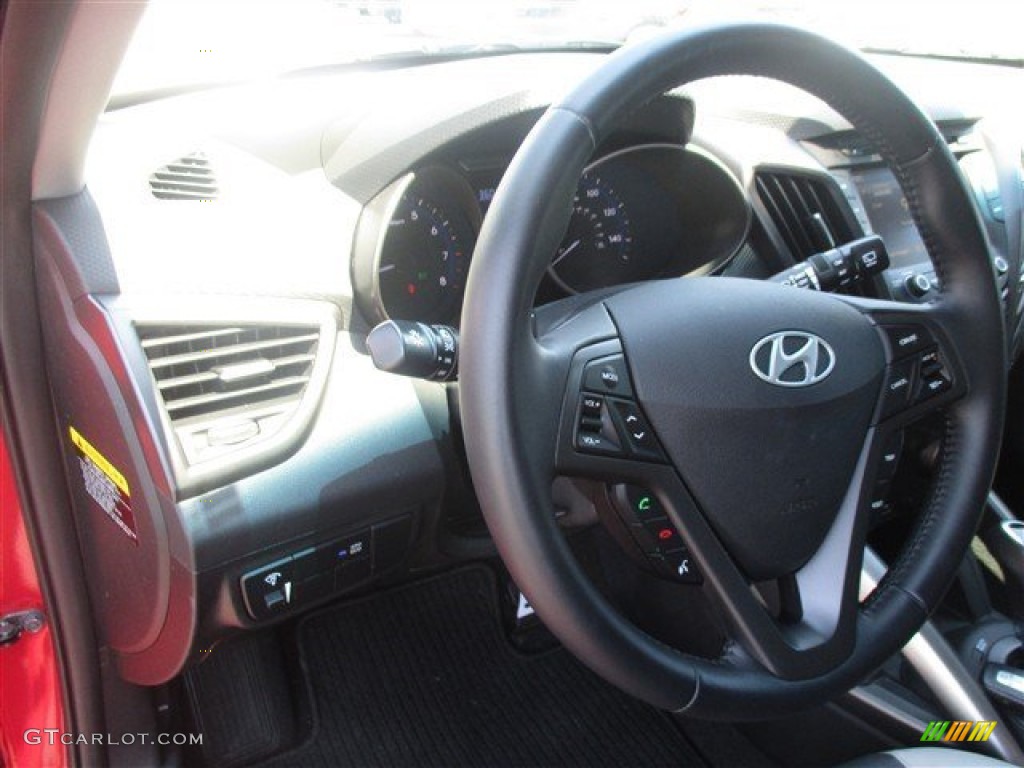 2015 Veloster Turbo - Boston Red / Black photo #29